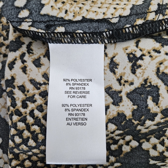 T Tahari Midi Slip Skirt Gold Tan Black Snake Snakeskin Pull On Stretch Waist XS - Picture 6 of 7